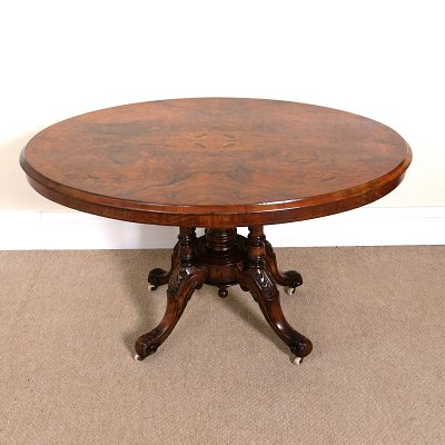 VICTORIAN WALNUT INLAID CENTRE TABLE