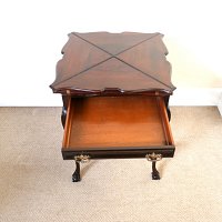 MAHOGANY ENVELOPE CARD TABLE