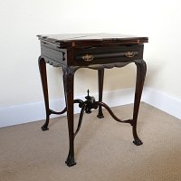 MAHOGANY ENVELOPE CARD TABLE