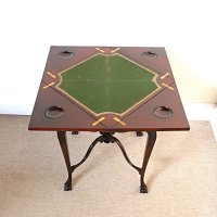 MAHOGANY ENVELOPE CARD TABLE