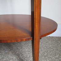 SATINWOOD OCCASIONAL TABLE WITH DETACHABLE GLASS TRAY