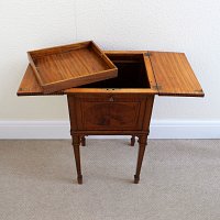 EDWARDIAN SATINWOOD NEEDLEWORK TABLE