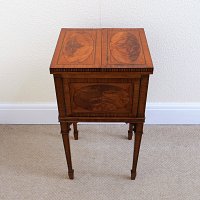 EDWARDIAN SATINWOOD NEEDLEWORK TABLE