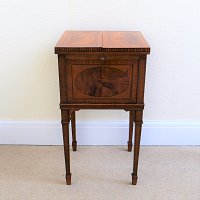 EDWARDIAN SATINWOOD NEEDLEWORK TABLE