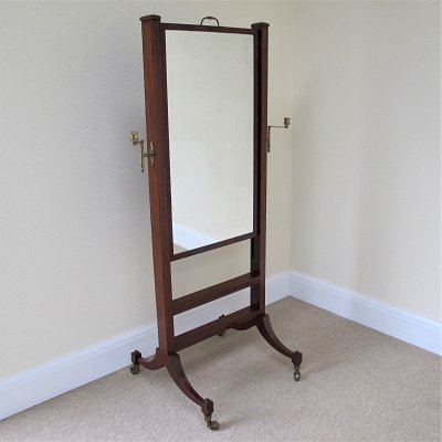 MAHOGANY CHEVAL MIRROR (WITH RISE & FALL MECHANISM)