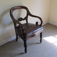 MAHOGANY BALLOON BACK DESK CHAIR