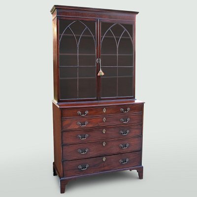 MAHOGANY SECRETAIRE BOOKCASE