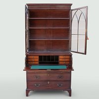 MAHOGANY SECRETAIRE BOOKCASE