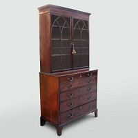 MAHOGANY SECRETAIRE BOOKCASE