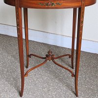 SATINWOOD INLAID OVAL OCCASIONAL TABLE