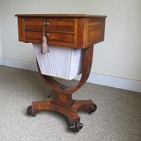 ROSEWOOD NEEDLEWORK TABLE