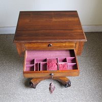 ROSEWOOD NEEDLEWORK TABLE