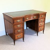 Walnut pedestal desk