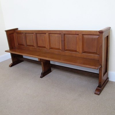 OAK PANELLED CHURCH PEW c.1910