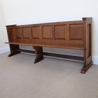 OAK PANELLED CHURCH PEW c.1910