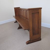 OAK PANELLED CHURCH PEW c.1910