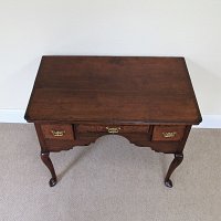 GEORGIAN OAK LOWBOY/SIDE-TABLE