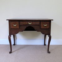 GEORGIAN OAK LOWBOY/SIDE-TABLE