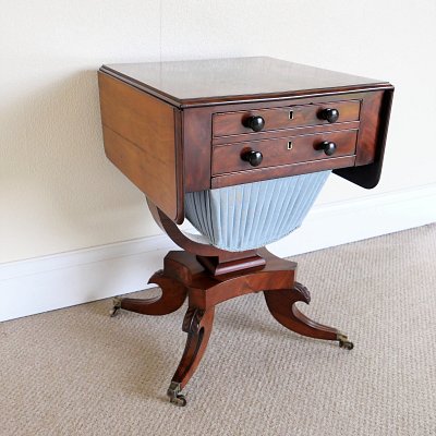 VICTORIAN MAHOGANY NEEDLEWORK TABLE