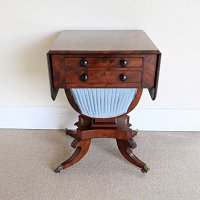 VICTORIAN MAHOGANY NEEDLEWORK TABLE