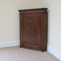 GEORGIAN OAK HANGING CORNER CUPBOARD