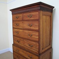 GEORGIAN MAHOGANY AND CHERRYWOOD PROVINCIAL CHEST ON CHEST