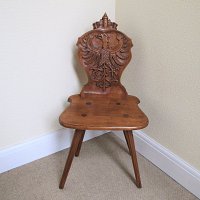 PAIR OF CHERRYWOOD TYROLEAN HALL CHAIRS