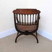 VICTORIAN WALNUT X-FRAME ARMCHAIR