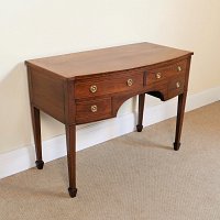 EDWARDIAN MAHOGANY BOW FRONTED DRESSING/LADIES WRITING TABLE