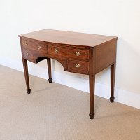 EDWARDIAN MAHOGANY BOW FRONTED DRESSING/LADIES WRITING TABLE