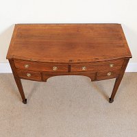 EDWARDIAN MAHOGANY BOW FRONTED DRESSING/LADIES WRITING TABLE