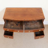 EDWARDIAN MAHOGANY BOW FRONTED DRESSING/LADIES WRITING TABLE