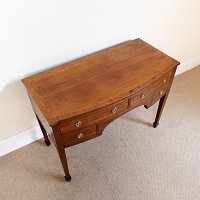 EDWARDIAN MAHOGANY BOW FRONTED DRESSING/LADIES WRITING TABLE