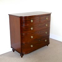 MAHOGANY 'D' FRONTED CHEST OF DRAWERS