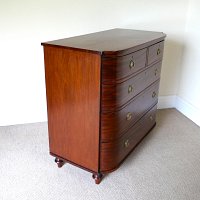 MAHOGANY 'D' FRONTED CHEST OF DRAWERS