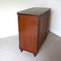 MAHOGANY 'D' FRONTED CHEST OF DRAWERS