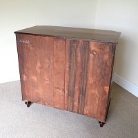 MAHOGANY 'D' FRONTED CHEST OF DRAWERS