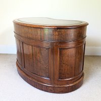 RARE VICTORIAN MAHOGANY KIDNEY SHAPED WRITING DESK