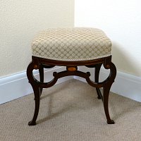 EDWARDIAN MAHOGANY DRESSING STOOL