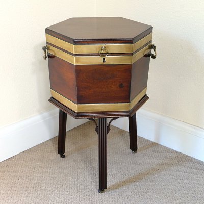 GEORGIAN MAHOGANY HEXAGONAL WINE COOLER