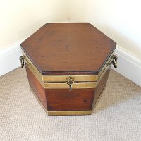 GEORGIAN MAHOGANY HEXAGONAL WINE COOLER