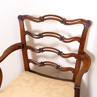 MAHOGANY CHIPPENDALE STYLE LADDERBACK ARMCHAIR