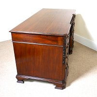 MAHOGANY CHIPPENDALE REVIVAL STYLE PEDESTAL DESK