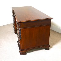 MAHOGANY CHIPPENDALE REVIVAL STYLE PEDESTAL DESK